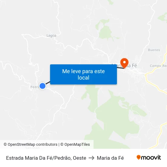 Estrada Maria Da Fé/Pedrão, Oeste to Maria da Fé map