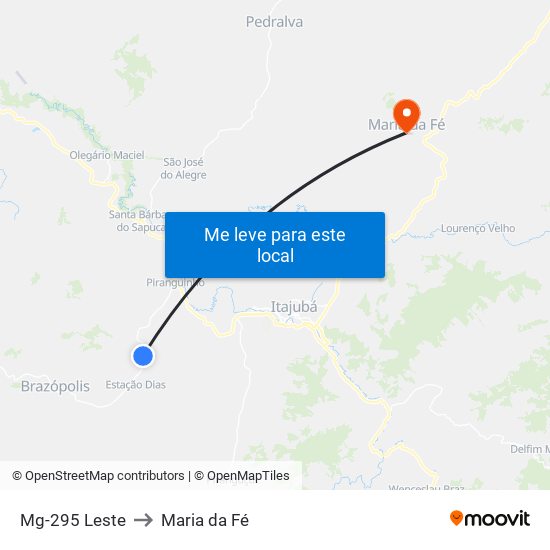 Mg-295 Leste to Maria da Fé map