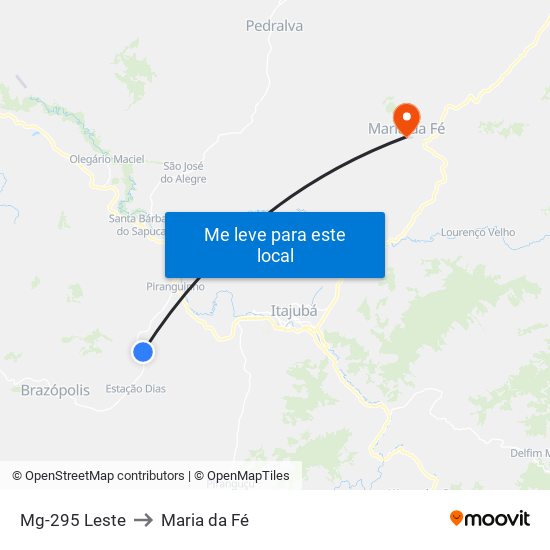 Mg-295 Leste to Maria da Fé map