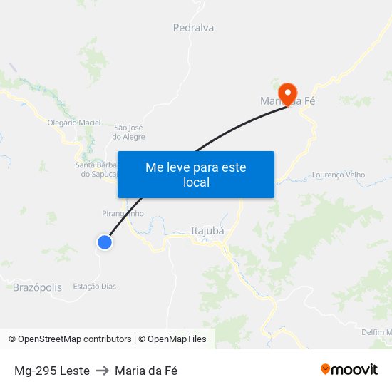 Mg-295 Leste to Maria da Fé map