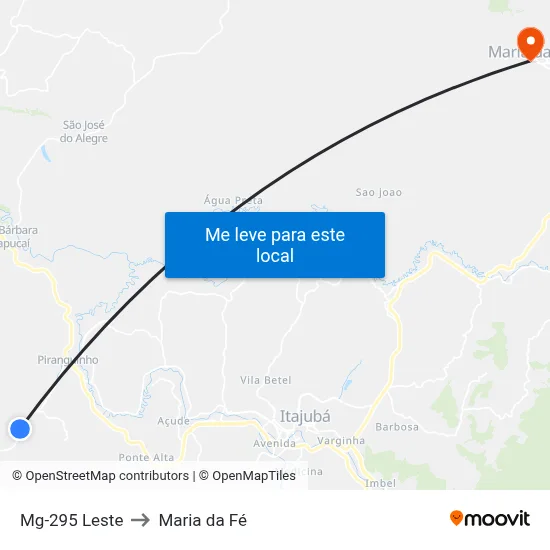 Mg-295 Leste to Maria da Fé map