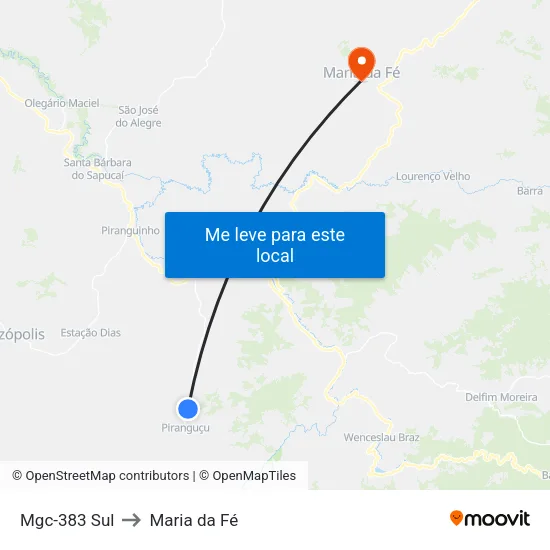 Mgc-383 Sul to Maria da Fé map