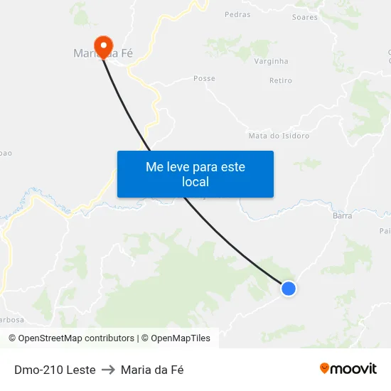 Dmo-210 Leste to Maria da Fé map