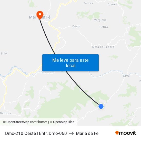 Dmo-210 Oeste | Entr. Dmo-060 to Maria da Fé map