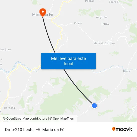 Dmo-210 Leste to Maria da Fé map