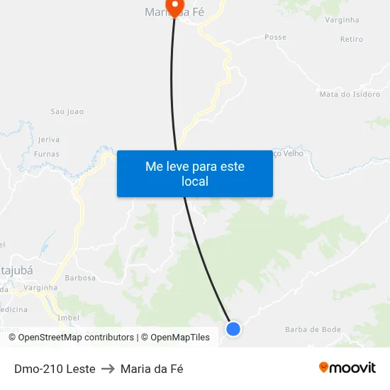 Dmo-210 Leste to Maria da Fé map