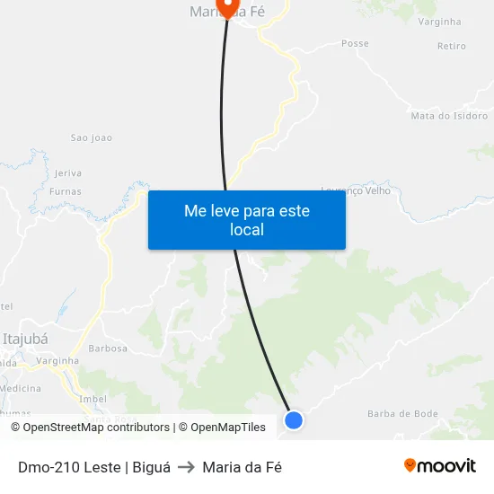Dmo-210 Leste | Biguá to Maria da Fé map