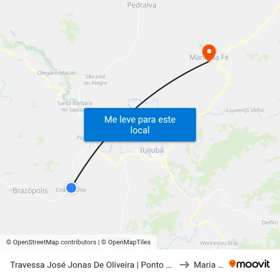 Travessa José Jonas De Oliveira | Ponto Final Da Estação Dias to Maria da Fé map