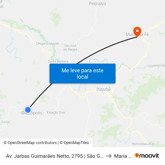 Av. Jarbas Guimarães Netto, 2795 | São Gabriel Fazenda Hotel to Maria da Fé map