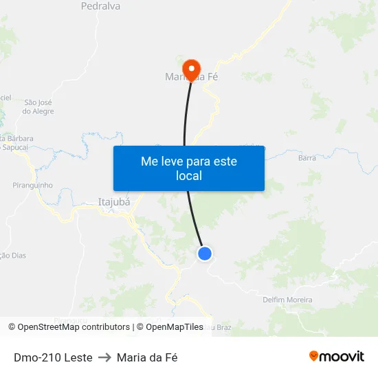 Dmo-210 Leste to Maria da Fé map