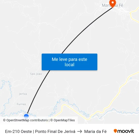 Em-210 Oeste | Ponto Final De Jerivá to Maria da Fé map