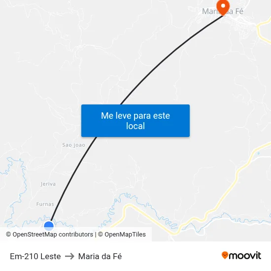 Em-210 Leste to Maria da Fé map