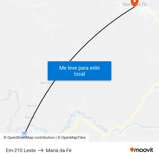 Em-210 Leste to Maria da Fé map