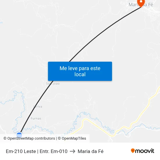 Em-210 Leste | Entr. Em-010 to Maria da Fé map