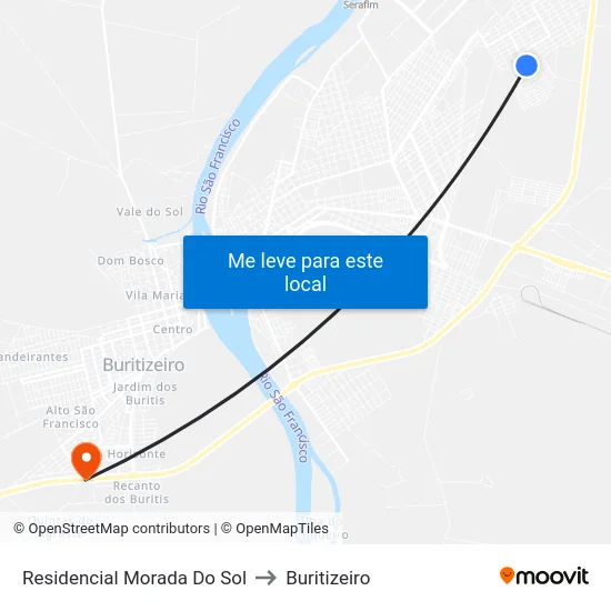 Residencial Morada Do Sol to Buritizeiro map