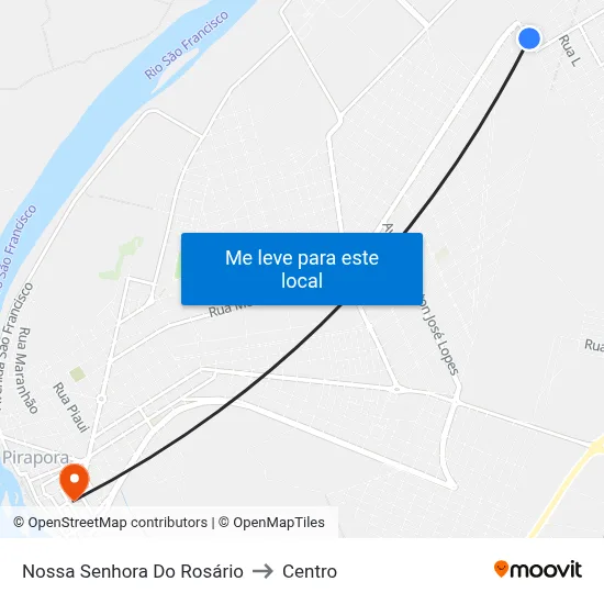 Nossa Senhora Do Rosário to Centro map