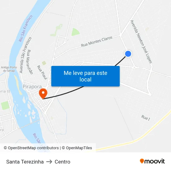 Santa Terezinha to Centro map