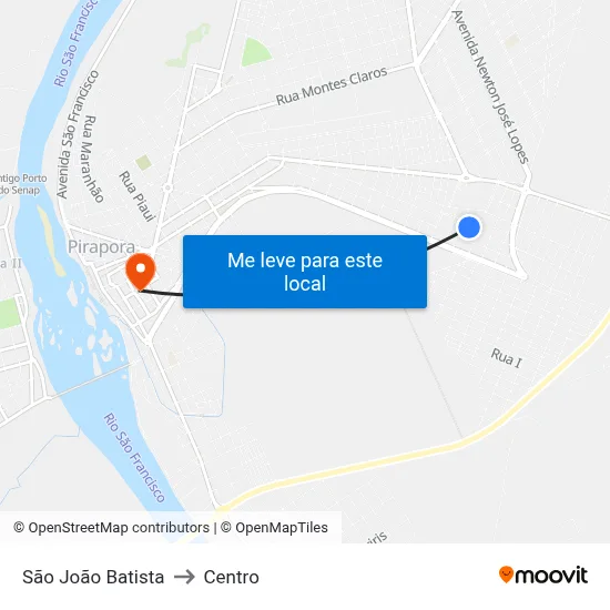 São João Batista to Centro map