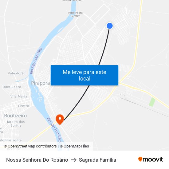 Nossa Senhora Do Rosário to Sagrada Família map