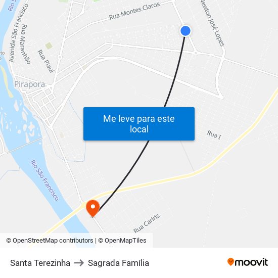 Santa Terezinha to Sagrada Família map