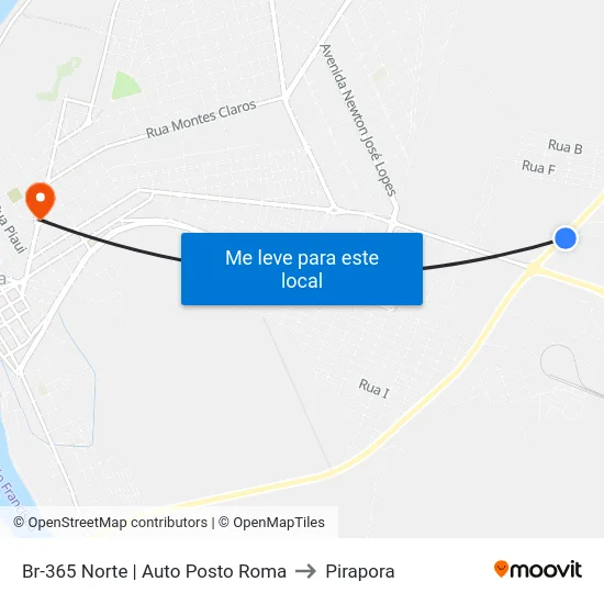 Br-365 Norte | Auto Posto Roma to Pirapora map
