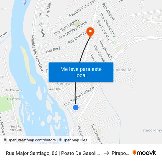 Rua Major Santiago, 86 | Posto De Gasolina to Pirapora map