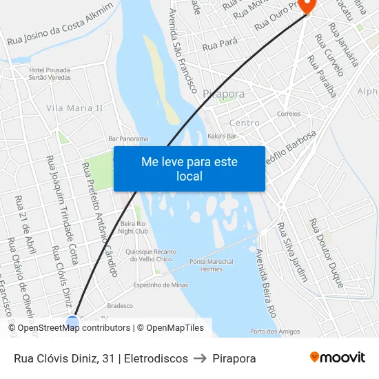 Rua Clóvis Diniz, 31 | Eletrodiscos to Pirapora map