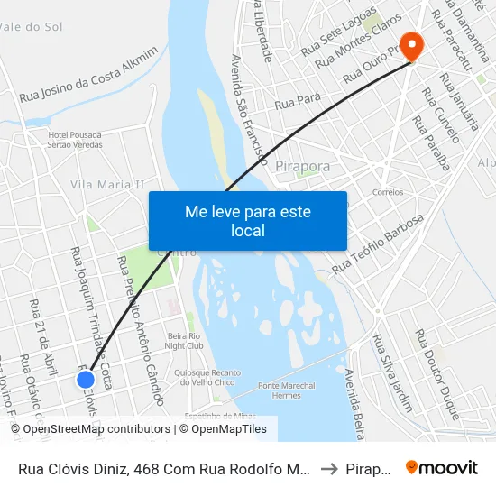 Rua Clóvis Diniz, 468 Com Rua Rodolfo Mallard to Pirapora map