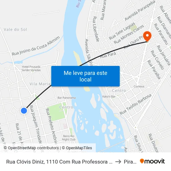 Rua Clóvis Diniz, 1110 Com Rua Professora Anísia Saliba Cordeiro to Pirapora map