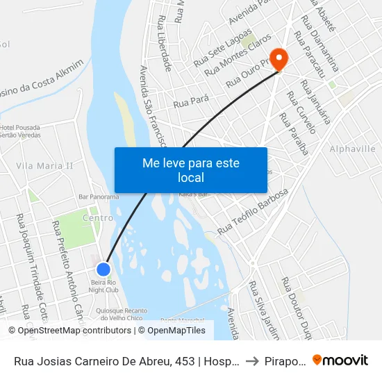Rua Josias Carneiro De Abreu, 453 | Hospital to Pirapora map
