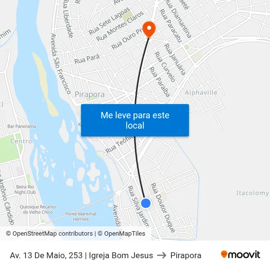 Av. 13 De Maio, 253 | Igreja Bom Jesus to Pirapora map