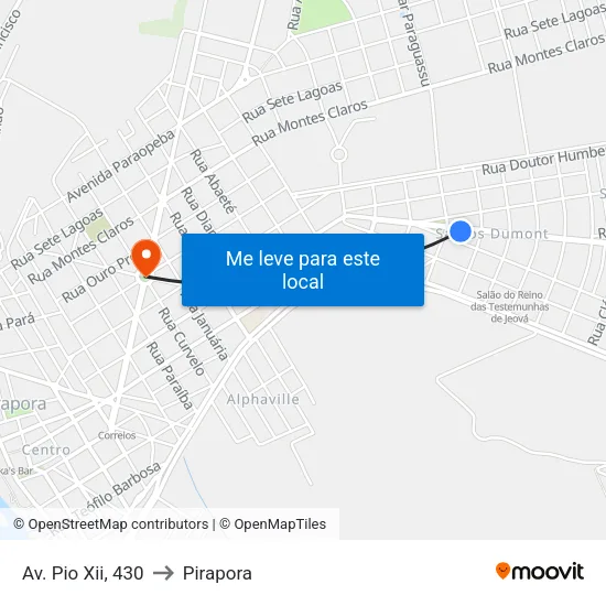 Av. Pio Xii, 430 to Pirapora map