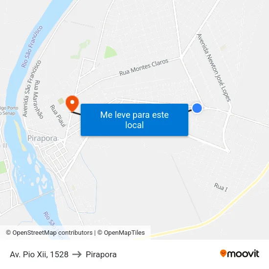 Av. Pio Xii, 1528 to Pirapora map