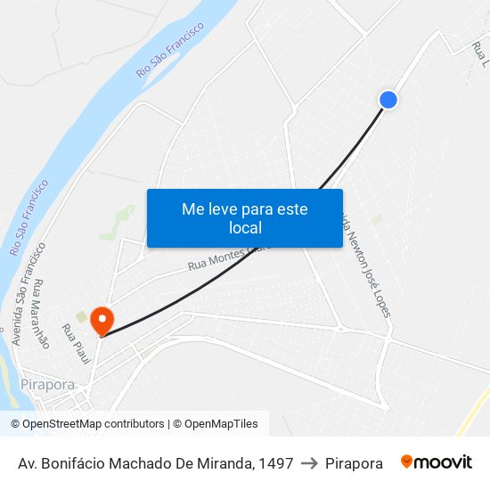 Av. Bonifácio Machado De Miranda, 1497 to Pirapora map