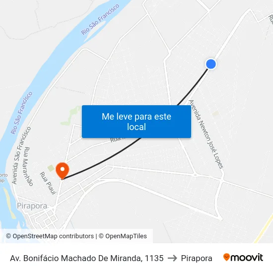 Av. Bonifácio Machado De Miranda, 1135 to Pirapora map