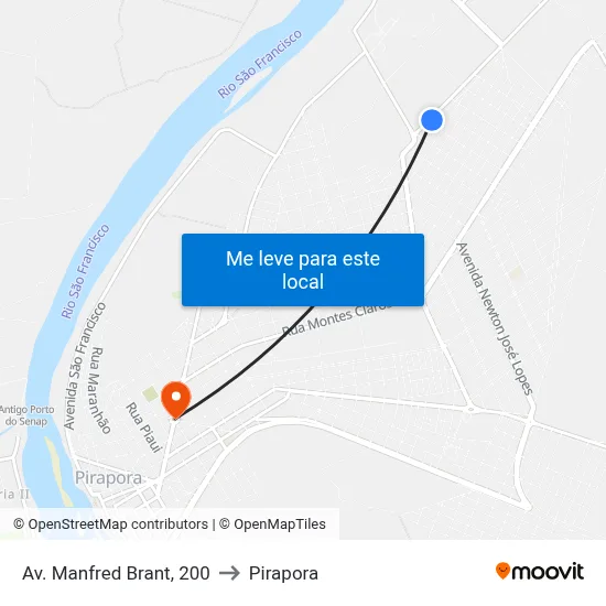 Av. Manfred Brant, 200 to Pirapora map