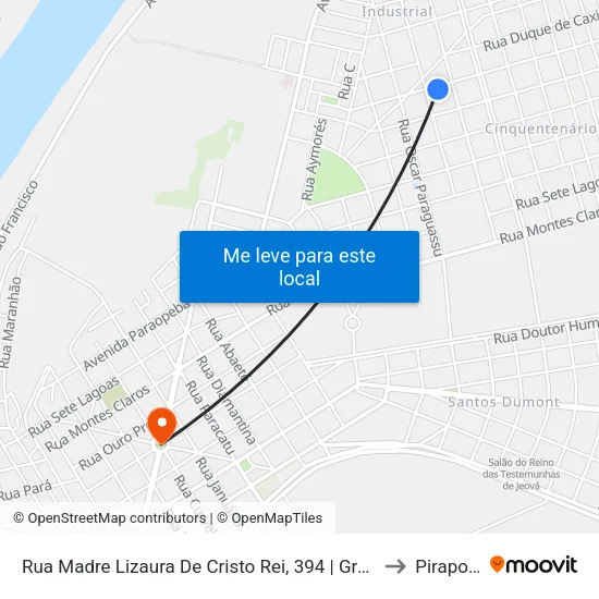 Rua Madre Lizaura De Cristo Rei, 394 | Gremil to Pirapora map
