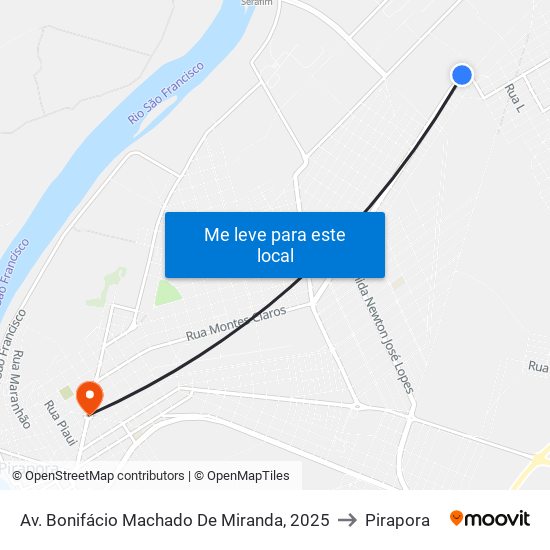 Av. Bonifácio Machado De Miranda, 2025 to Pirapora map