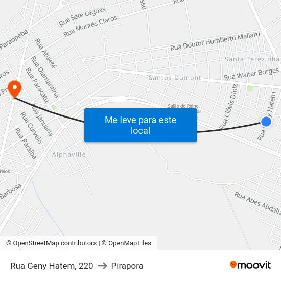 Rua Geny Hatem, 220 to Pirapora map