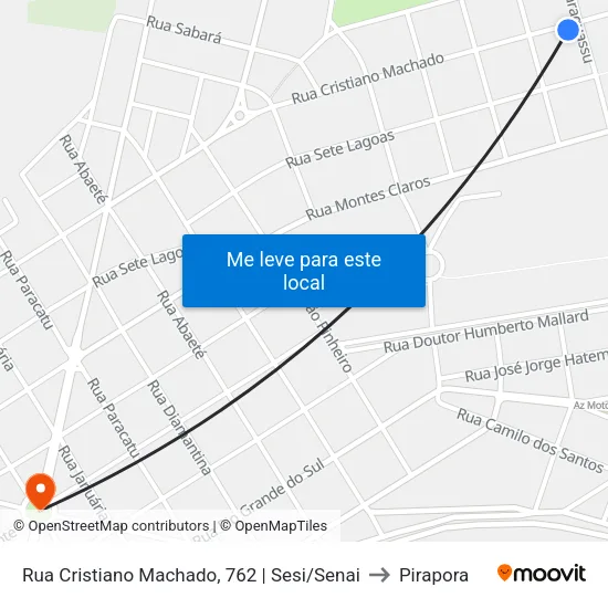 Rua Cristiano Machado, 762 | Sesi/Senai to Pirapora map