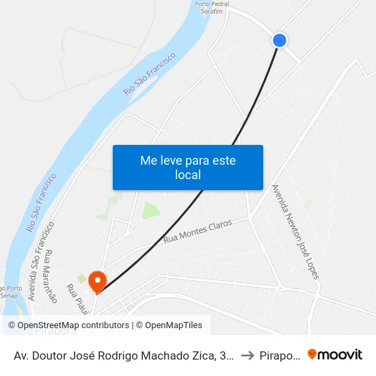 Av. Doutor José Rodrigo Machado Zica, 384 to Pirapora map