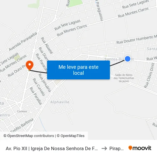 Av. Pio XII | Igreja De Nossa Senhora De Fátima to Pirapora map