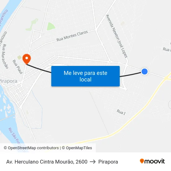 Av. Herculano Cintra Mourão, 2600 to Pirapora map