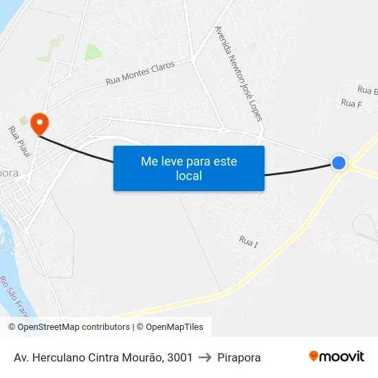 Av. Herculano Cintra Mourão, 3001 to Pirapora map