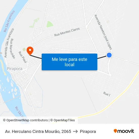 Av. Herculano Cintra Mourão, 2065 to Pirapora map