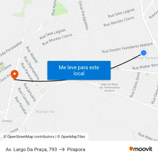 Av. Largo Da Praça, 793 to Pirapora map