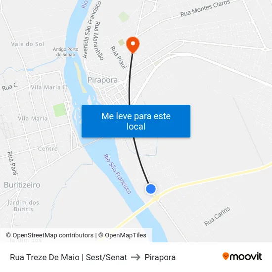 Rua Treze De Maio | Sest/Senat to Pirapora map