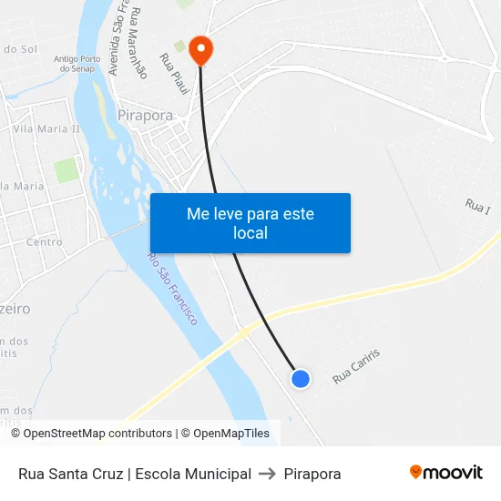 Rua Santa Cruz | Escola Municipal to Pirapora map