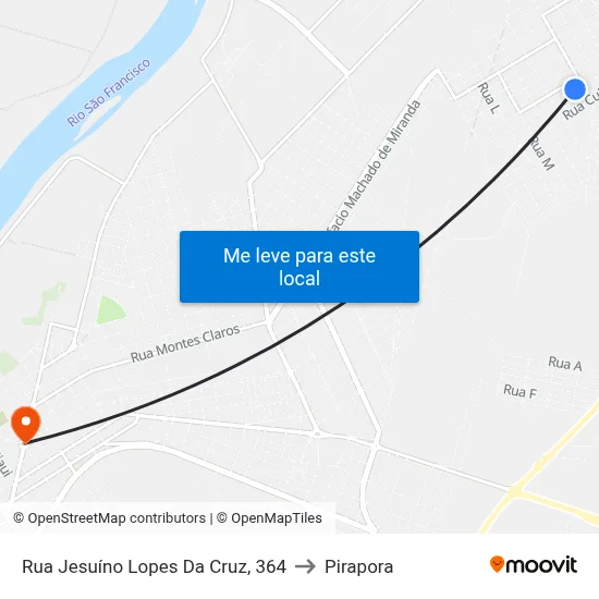 Rua Jesuíno Lopes Da Cruz, 364 to Pirapora map