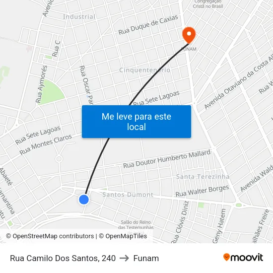 Rua Camilo Dos Santos, 240 to Funam map